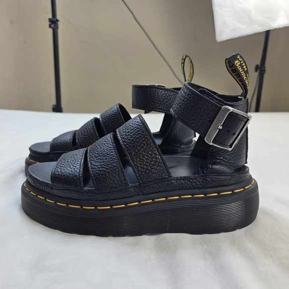 Dr. Martens Clarissa II Quad Platform Sandals Black Leather Size 5US (36EU) - Picture 5 of 13